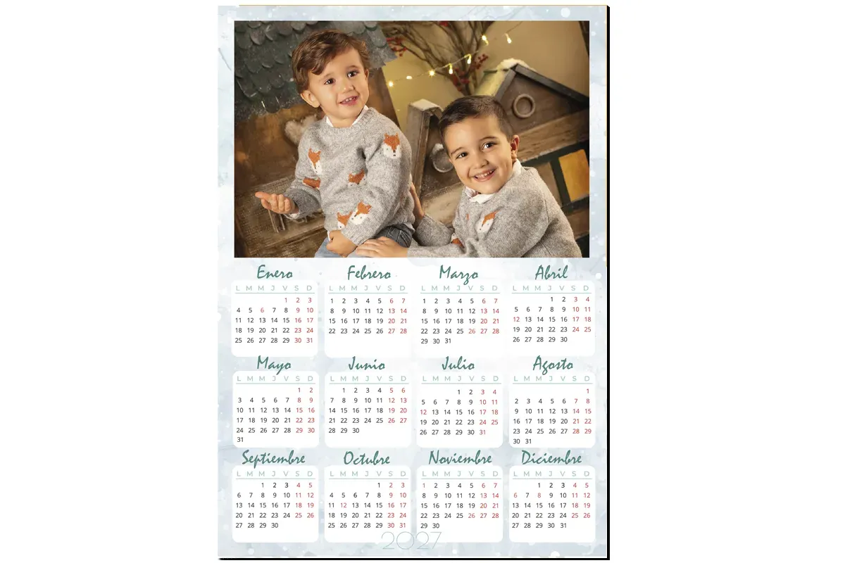 Calendario A4 Anual Azul Calendario A4 Anual Azul