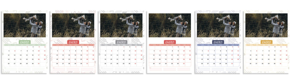 Colores Calendario Personalizado Mensual