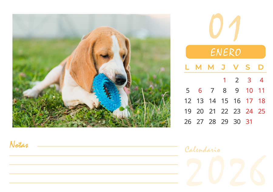 Calendario Sobremesa A5 Amarillo